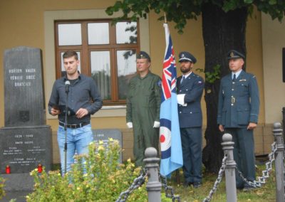 Vzpomínka na Vildu Jakše, boxera a palubního střelce RAF, Bratčice, 21. 8. 2016